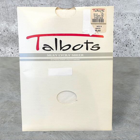 TALBOTS Silky Lycra Sheer Control Top Pantyhose WHITE Women’s Size B ***NEW*** - Picture 1 of 4